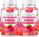 pehmekaru Kaaliumtsitraat 1000mg Gummies – kõrge neeldumise Kaalium Gummies lihaste tugi ja elektrolüütide tasakaalu – Kaaliumilisa naistele ja täiskasvanutele, Vegan, Vaarika Maitse (120 Count)