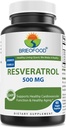 Brieofood Resveratrol 500mg - looduslik antioksüdant täiendada südame-veresoonkonna ja immuunsüsteemi Tervis - 60 Veggie kapslid