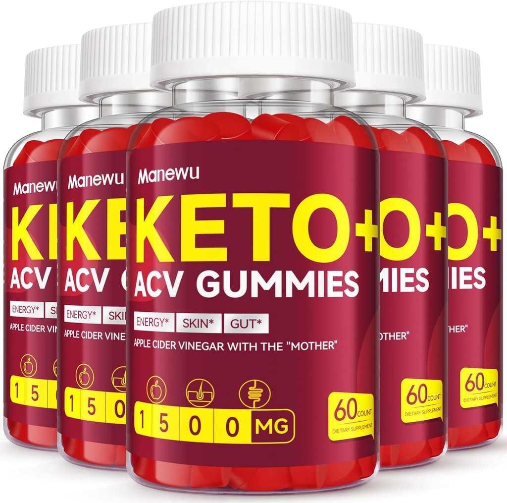 Keto ACV Gummies - 1500mg õunasiidri äädikas koos emaga - Vegan, mitte-GMO, orgaaniline õunasiidri äädikas Gummies naistele Mehed, Detox & Cleanse, 5 Pack