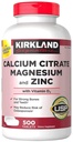 Kirkland Signature Kaltsiumtsitraat Magneesium ja tsink, 500 tabletti