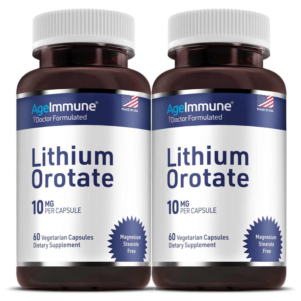 Liitiumorotaadi lisand 10mg, 60 taimset kapslit. Toetab mälu ja emotsionaalset heaolu. Magneesiumstearaadi tasuta lisandid. (2)