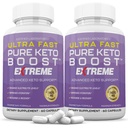 (2 Pack) Ultra Fast Pure Keto Boost Extreme Keto Pills 1675MG Uus ja täiustatud valem Sisaldab Apple Siidrit Äädikat Ekstra Neitsioliiviõli Pulber Roheline teeleht 120 kapslit