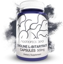 Koliin L-Bitartrate kapslid 500mg (180 Count) | Koliinilisandi | Toetab kognitiivset funktsiooni, vaimset jõudlust ja füüsilist vastupidavust
