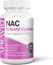 NAC-i täiendus (N-atsetüültsüsteiin) 600 mg, antioksüdantide tugi, immuuntoetus, neerude ja maksa tervis, 60 kapslit