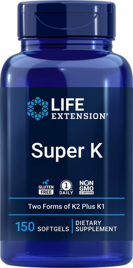 Life Extension Super K, 150 Softgels, vitamiin K1 ja K2 - MK4 & MK7
