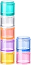 Stackable Pill Organizer, 7-päevane Travel Pill Case, Pill Box for Pocket, Portable Medicine Vitamin Container Medium Rainbow