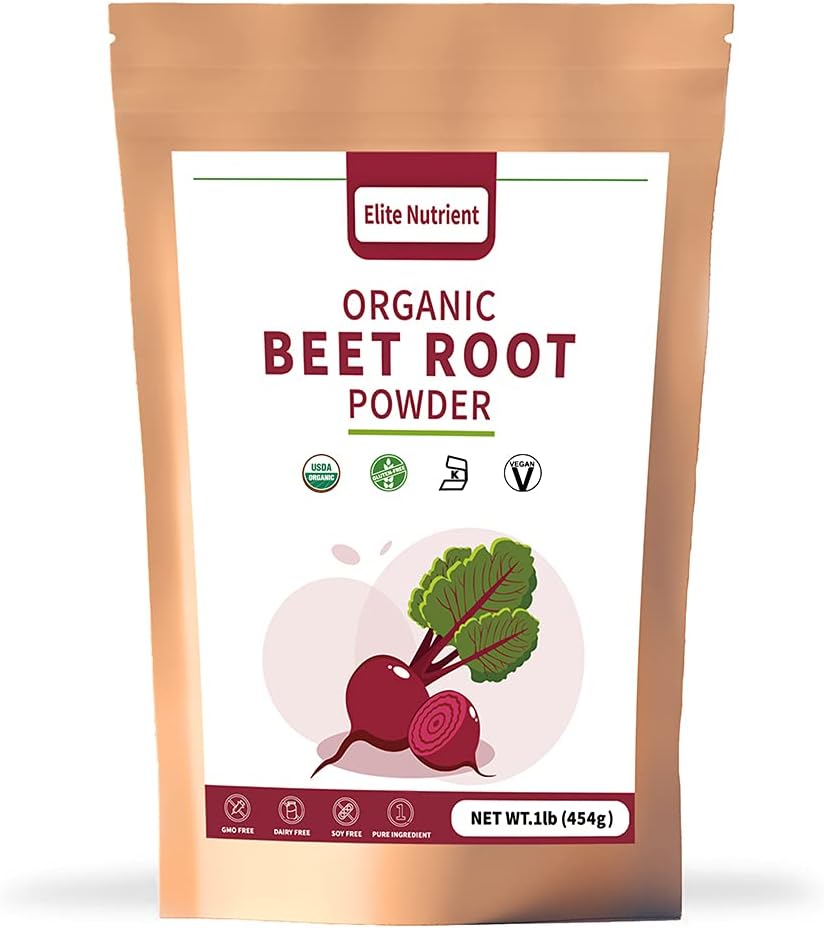 Orgaanilise suhkrupeedi juurepulber, mitte-GMO, Gluteenivaba, Vegan Superfood, lämmastikoksiidi võimendaja, suurendada vastupidavust ja suurendada treeningu tulemuslikkust (16 oz.)