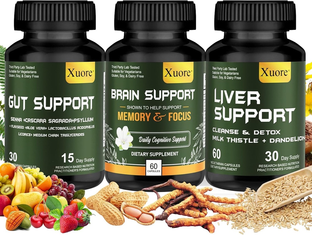 Maks Renew Cleanse Detox, Remont & Support, Gut and Colon Support - Advanced Gut Cleanse Detox, Brain Nootropic Brain Supplement for Men & Women, Kõik ühes suppment.
