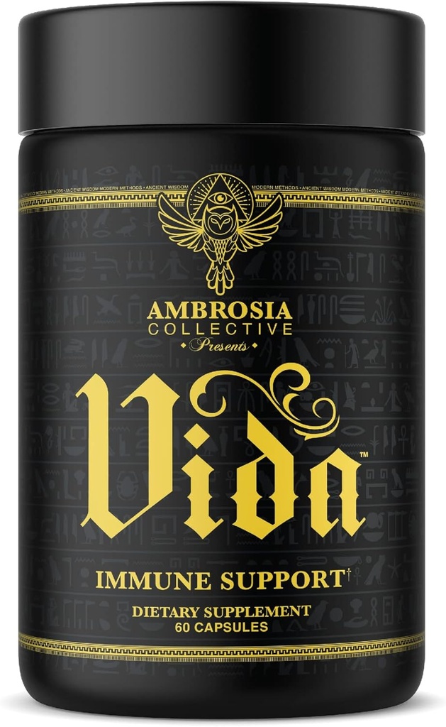 Ambrosia Vida immuunsuse tugi, Elderberry, C-vitamiin, D-vitamiini ja tsingi lisand, immuunsüsteemi suurendaja (60 kapslit)
