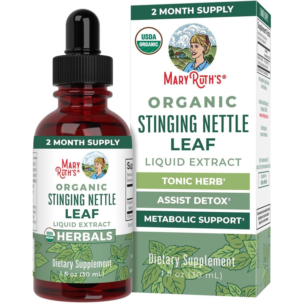 MaryRuth Organics Stinging Nettle Leaf Extract | Detox Supplement Herbal Drops | USDA Organic | Vegan | Non-GMO | Gluteenivaba | 1 Vedel Oz
