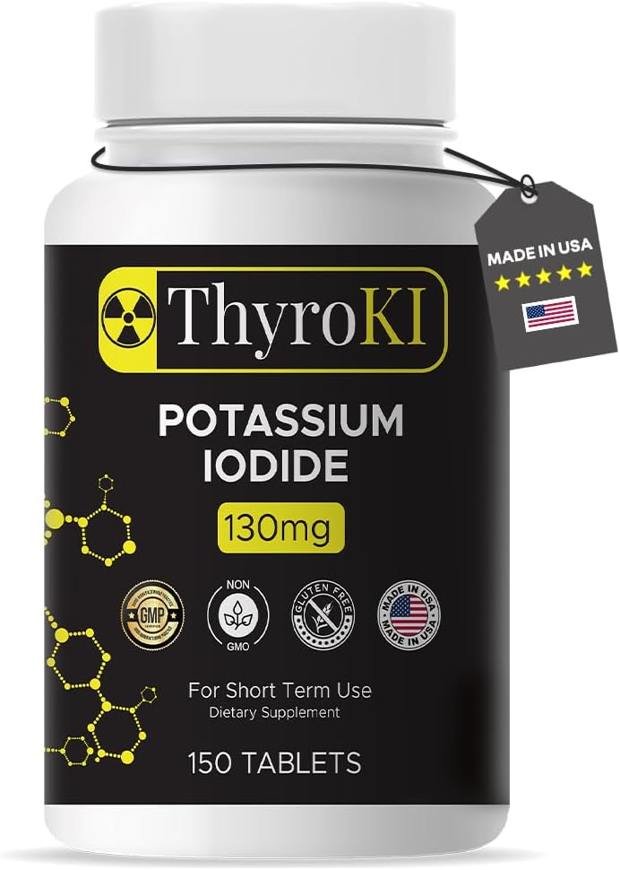 Premium kaaliumjodiidi tabletid 130 mg – kilpnäärme tugi & hingamisteede tervis – YODO Naciente KI pillid | Kiiresti lahustuv erakorraline Joodilisa | Mitte-GMO | 150 tabletti | Valmistatud USAs