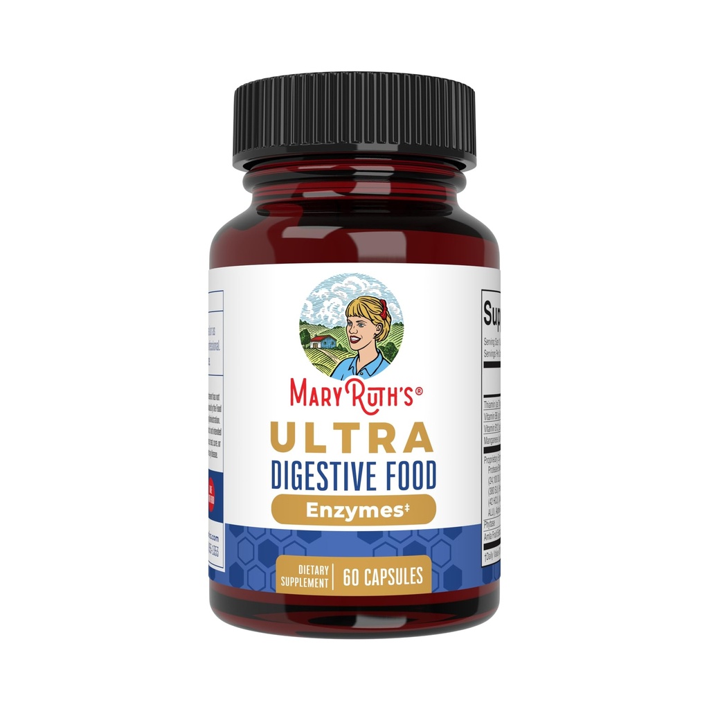MaryRuth Organics Ultra Seedeensüümid Kapslid | Kuni 2 kuu varu | Soolestiku tervise toetamise täiendus | Seedimine ja immuunsuse toetamine amülaasiga | Lipaasi & laktaasiga | Vegan | 60 loend