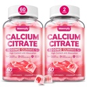 Kaltsiumtsitraatkummid 1200 mg täiskasvanutele: Ultimate Absorption Kaltsiumi lisand naistele ja meestele - lihtne seedida, vegan, mitte-GMO, gluteenivaba - looduslik maasikamaitse