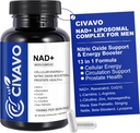 NAD+ Täiendus meestele 1000mg, NAD+ koos Resveratrooliga, CoQ10, L-tsitrulliin ja Maca juur - rakuenergia, tervisliku vananemise tugi, antioksüdant, lämmastikoksiidi eesnäärme tervis meestele - 60 kapslit