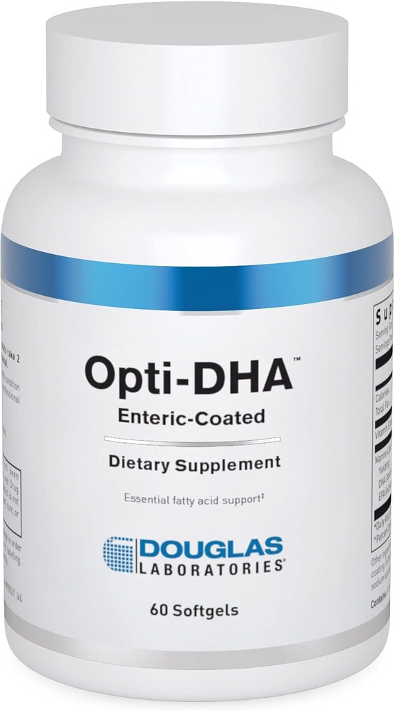 Douglas Laboratories Opti-DHA Enteric-Coated | Essential Omega-3 rasvhapped südame-veresoonkonna tervise jaoks | 60 kapslit