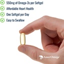 AmerOmega triglütseriid Omega-3 kalaõli südame tervise toetamiseks - looduslikult püütud Alaska Walleye Pollock - Ameerika päritolu, Ameerika valmistatud - mitte-GMO, Gluteenivaba ja piimavaba - 60 Softgels