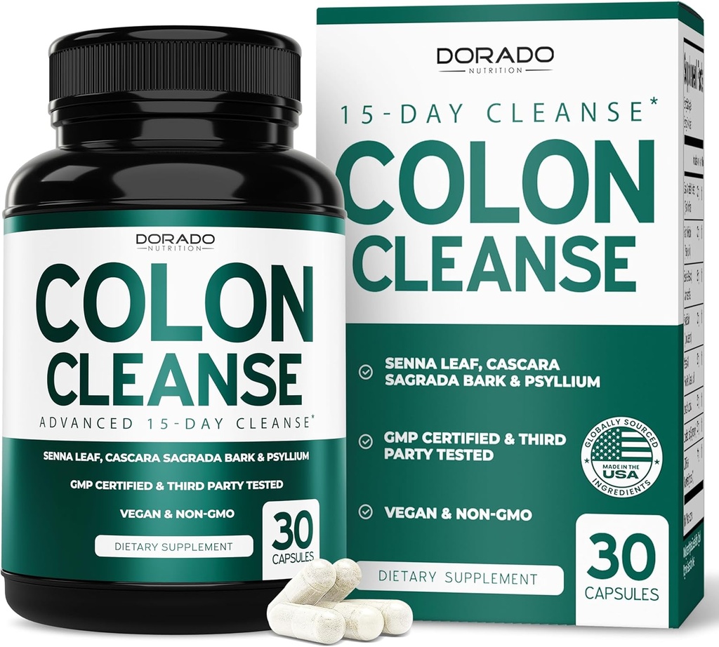 Colon Cleanse & Detox 15 Day Gut Cleanse (30 Count) Soolepuhastuspillid ja probiootikum õrna kõhulahtisti ja soolepuhitus - Kolmanda osapoole testitud, Vegan, Non-GMO - Valmistatud USA-s