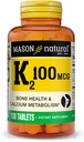 MASON LOODUSLIK vitamiin K2 100 mcg kaltsiumiga, toetab luu, südame ja lihaste tervist, 100 tabletti