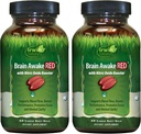 Irwin Naturals Brain Awake Red with Lämmastikoksiidi Booster – 60 vedelat pehmet geeli, pakett 2 – aju tervise toetamine ja optimeerimine – 40 kokku