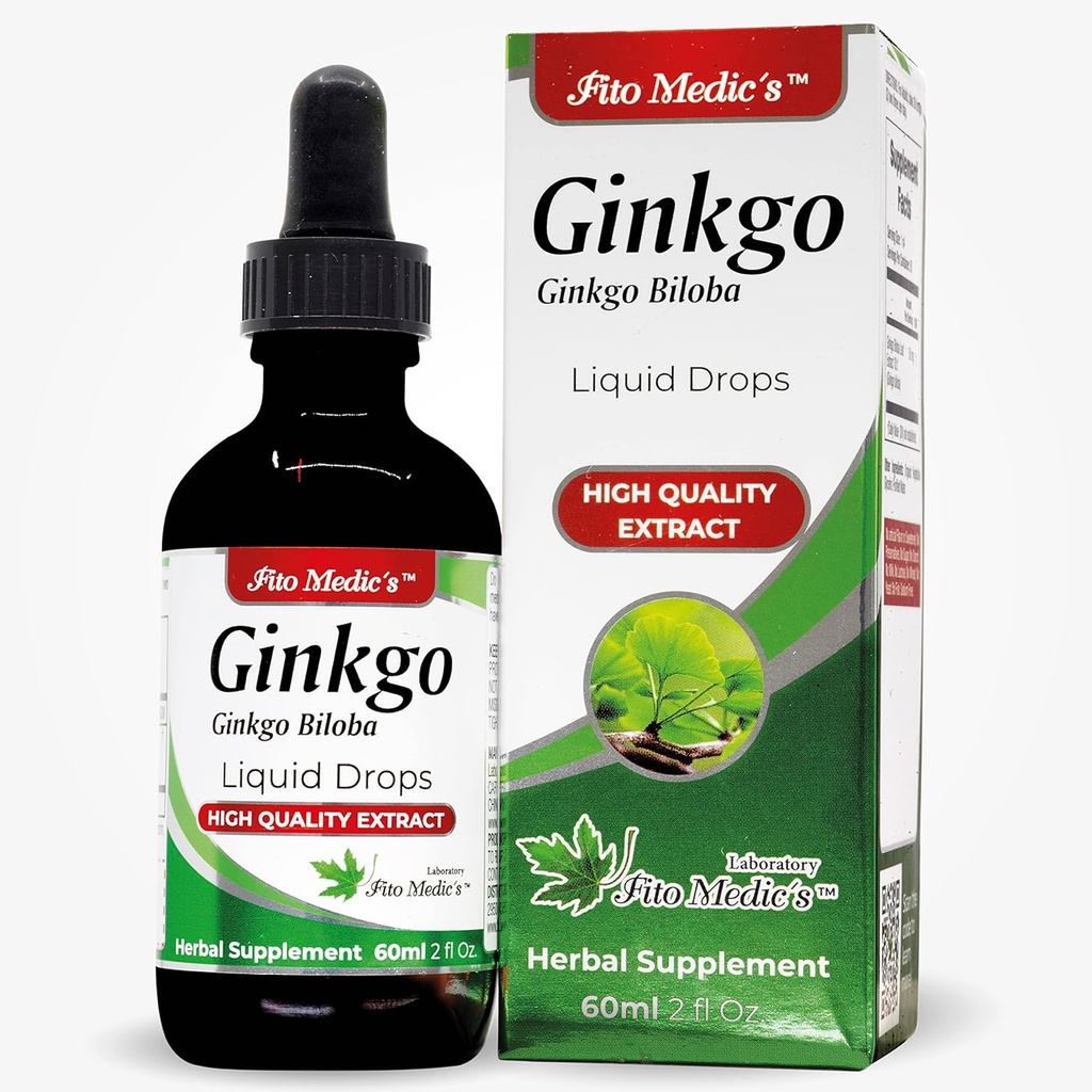 FITO MEDIC'S Lab - Ginkgo biloba, mälu ja kontsentratsiooni jaoks, puhas -Ginkgo biloba ekstrakt - Ultra kõrge imendumine, alkoholivaba.