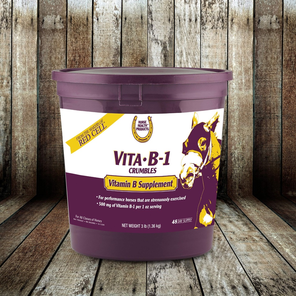 Farnam Horse Health Vita B-1 Crumbles Täiendus hobustele, toetab optimaalset lihaste aktiivsust ja ainevahetust jõudluse jaoks, 3 naela, 48 päeva pakkumine