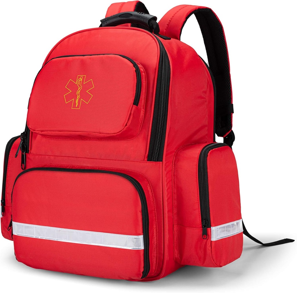 Trunab Esimene Responnder Bag Trauma Seljakott Tühi, Meditsiinilised Hädaabikomplektid Hoiukott EMT, EMS, Politsei, Tuletõrjujad, Ohutusametnikud - Patenteeritud Disain Punane