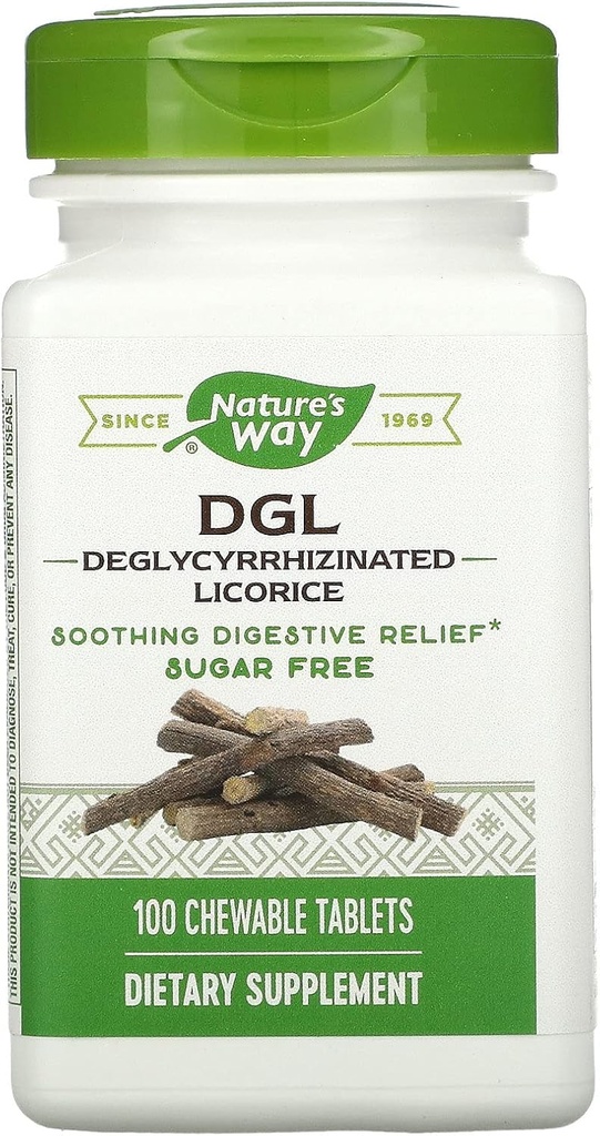 Nature's Way, DGL (ilma fruktoosita), 100 närimistabletti