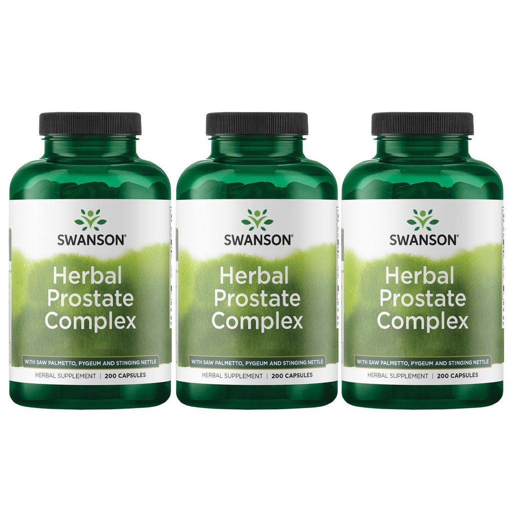 Swansoni taimse eesnäärme kompleks - meeste täiendus - funktsioonid Pygeum, Saw Palmetto & Stinging Nettle - (200 kapslit) (3 pakendit)