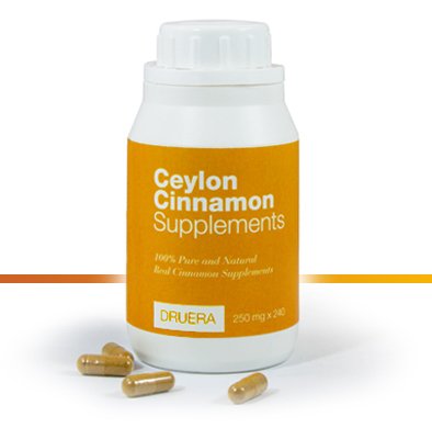 Dru Era Ceylon Cinnamon Lisandid 250mg X 240 Kapslid 100% Alba Ceylon Cinnamon Pulber & tarnitud Ceylon poolt DRUERA (1)