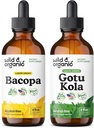Wild & Organic Bacopa Tinktuur 4 fl oz & Gotu Kola Tinktuur 4 fl oz