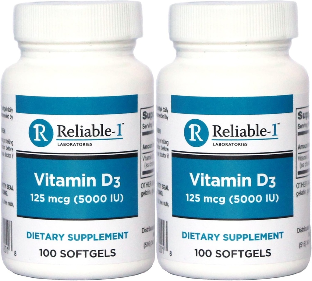 Vitamiin D3 kõrge potents 5000 IU 100 Softgels ühe pudeli 2