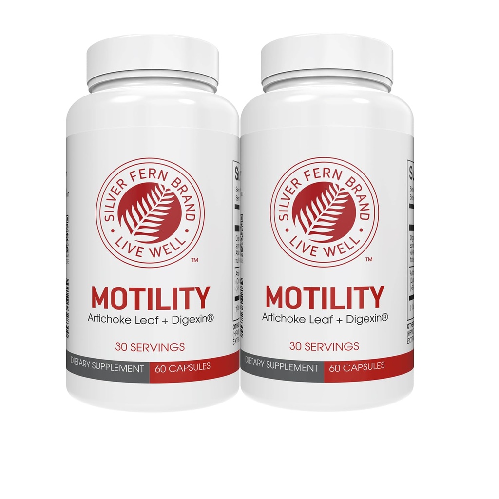 Hõbedane Fern Brand Motility - Mitte-Laxative Kõhukinnisus ja Aeglane Motility Boost - 120 kapslit, 60-päevane pakkumine - Sisaldab artišokilehte, Tender Okra Pods & Winter Cherry