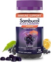 Sambucol Black Elderberry Gummies - Elderberry koos tsingi ja C-vitamiini täiskasvanutele, Sambucus Gummies, Immune Support - 30 Count