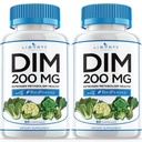 DIM Supplement 200mg - DIM Diindolüülmetaan Plus BioPerine - östrogeeni tasakaal, hormooni menopausi leevendamine, akne ravi, vegan - 120 loend
