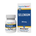 Superior Allikas Selenium 200 mcg - Immune Health Support Supplement - Selenometionine tabletid Aid Kilpnäärme funktsioon - täiendus toetab taaskasutust Vitamiin E - 60 Instant Lahustuv tablett