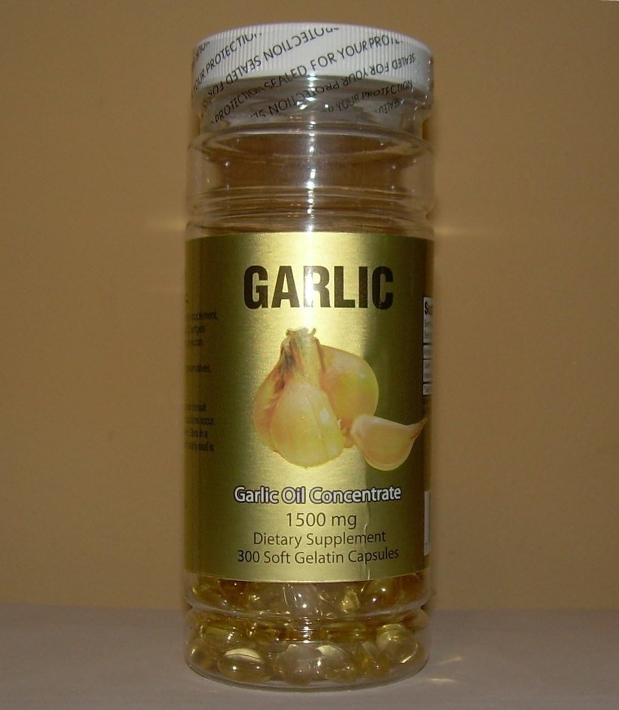 Küüslauguõli kontsentraat 1500 MG, kolesteroolivaba, 300 pehme želatiinkapslid