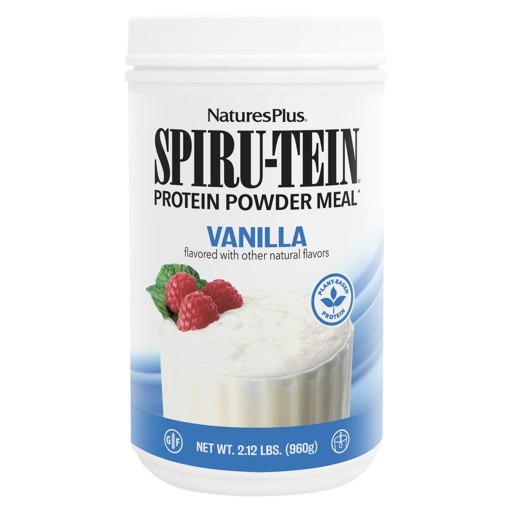 NaturesPlus SPIRU-TEIN, Vanilla - 2,12 naela - Spirulina valgu pulber - vitamiinid ja mineraalid energia jaoks - taimetoitlane, gluteenivaba - 32 serveerimist
