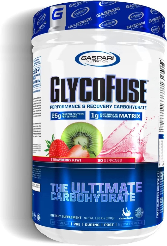 Gaspari toitumine Glükofuse: jõudlus ja taastumine Süsivesikud, 25 g klaster dekstriin ja 1 g elektrolüüt ja hüdraat Maatriks (Maasikas Kiwi, 30 Servings)