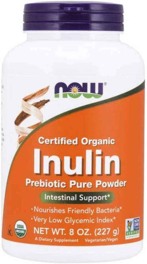 NOW Inulin Prebiotic Fos, 8-Ounces (Pack of 2)
