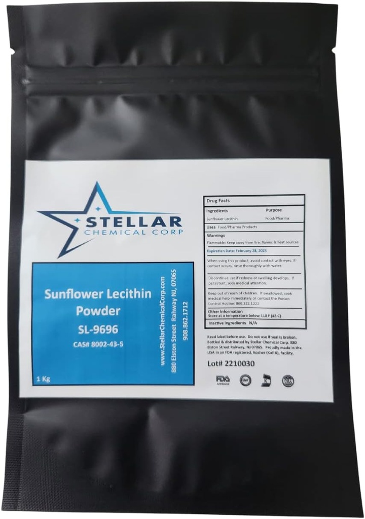 Päevalilleletsitiini pulber ~ 1 kg emulgaator, külmpressitud, liposoomse C-vitamiini valmistamine, mitte-GMO