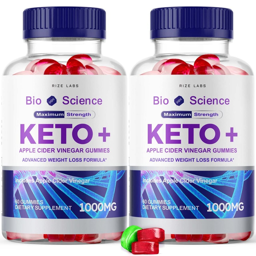 Rize labs - Bio Science Keto Plus Gummies kaalulangus, ekstra tugevus, Advanced Formula sisaldab Apple Siidri äädikakummies (120 Gummies) (pakk 2)
