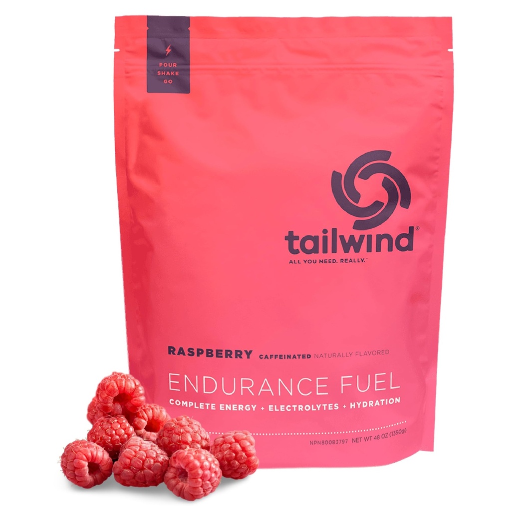 Tailwind Nutrition Endurance Kütus, Süsivesikud Ja Elektrolüüt Sport Jooge Segu Pulber, Gluteenivaba, Vegan, Vaarika Buzz, 50 Servings (kofeiinitud)