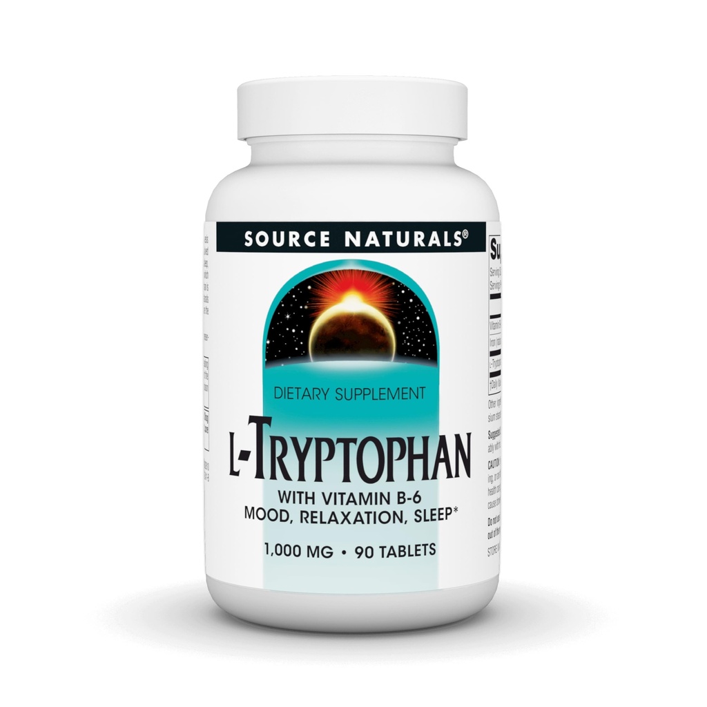 L-trüptofaan vitamiin B-6 toetab meeleolu, lõõgastust ja und -1000 mg - 90 tabletti