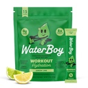 Waterboy Treening Hüdratsioon | 2,960mg Suhkruvaba elektrolüüt Pulber Pakendid | L-Glutamiin + Vitamiinid | Ei Suhkrut, Kõik Looduslikud, Gluteenivabad | 15 Joogipulgasegud (sidrunlubja)