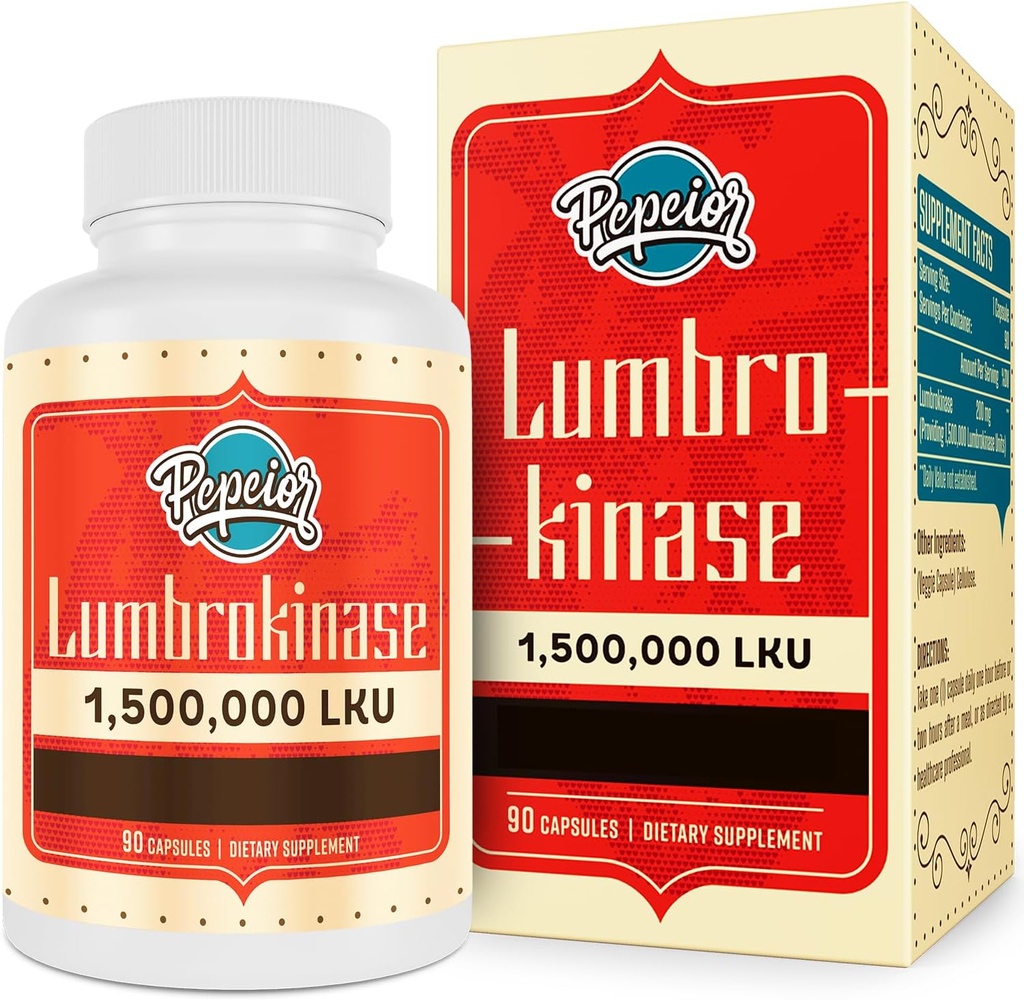 Lumbrokinaasi 200mg (Max aktiivsus 1 500 000 LKU) - Lumbrokinaasi ensüümide täiendus, tõhusam kui nattokinaasi - 90 kapslit