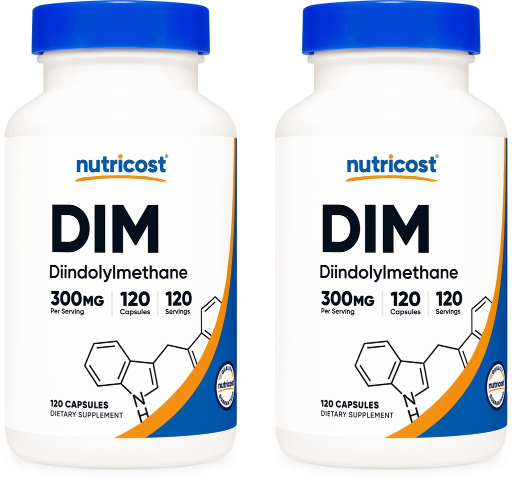Nutrikost DIM (diindoüülmetaan) 300mg, 120 kapslit bioperiiniga (2 pudelit)