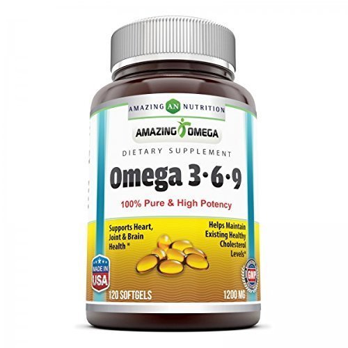 Amazing Omega 3.6.9 Supplement | 1200 Mg | Sidrunimaitse | Linaseemneõli, Borage Oil, Rasvhapped | Mitte-GMO | Gluteenivaba | Valmistatud USAs (1 Pack | 250 Softgels)