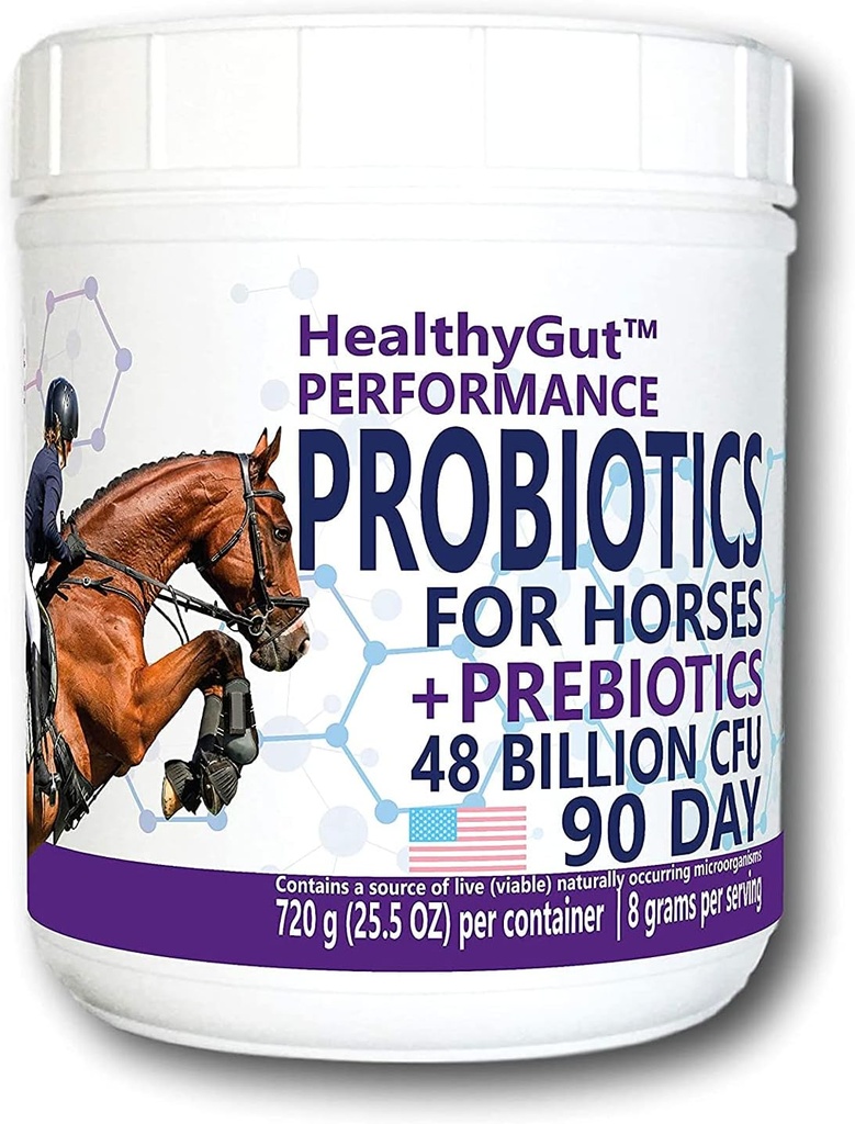 HealthyGutTM Probiootikumid Hobustele Toidulisandi, All-Natural Digestive System Performance Valem (90 päeva)